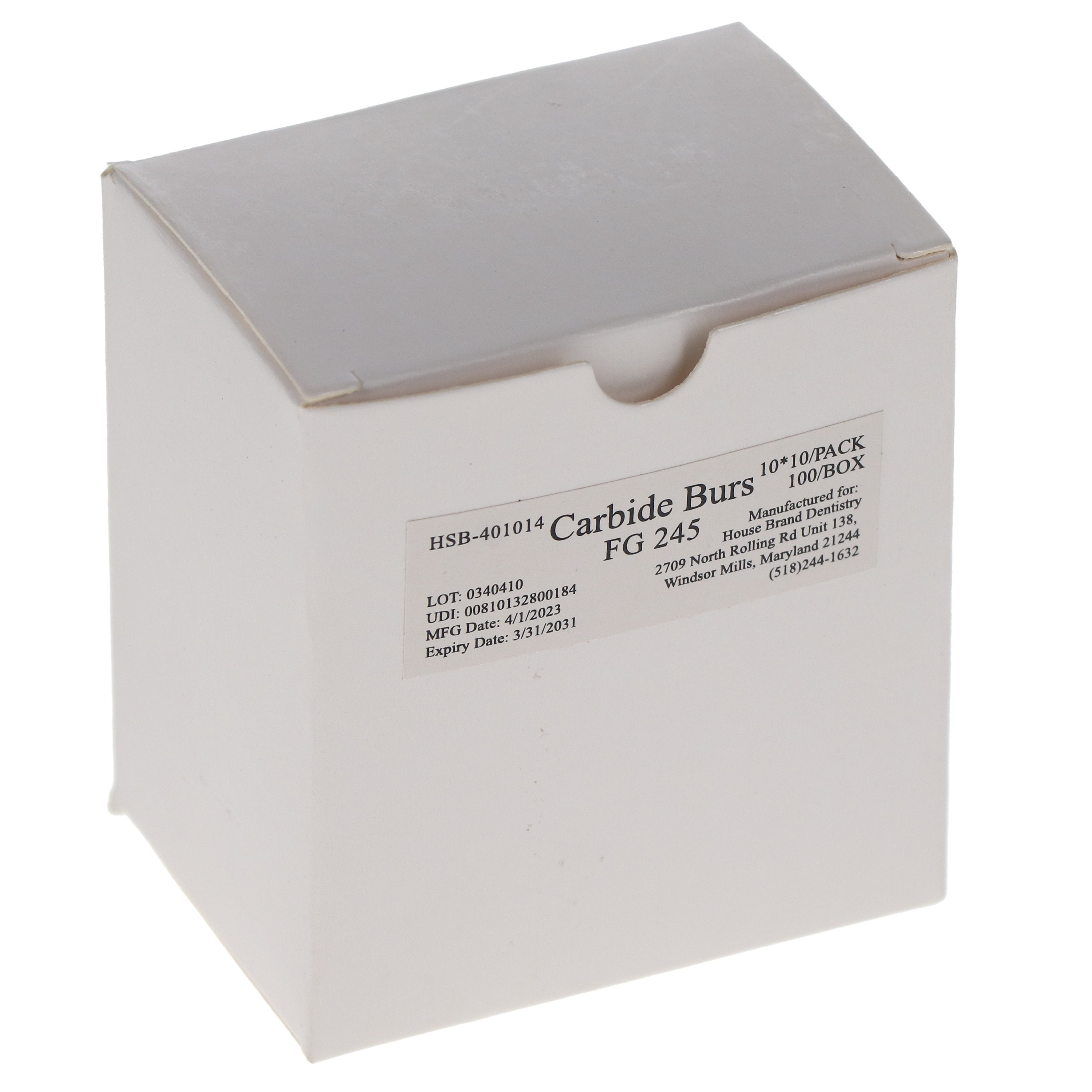 House Brand Dentistry 401014 FG Friction Grip #245 Amalgam Preparation Carbide Burs 100/Pk House Brand Dentistry 401014 FG Friction Grip #245 Amalgam Preparation Carbide Burs 100/Pk